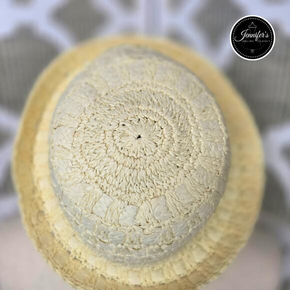 Arlin Cream Women's Vintage Interwoven Summer Hat One Size - Picture 4 of 9